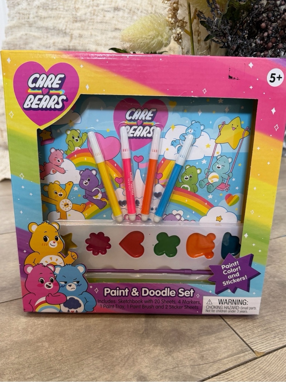 New Care Bears Paint & Doodle Sketchbook, Paint, Markers Stickers Kids Craft Set